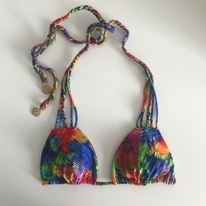 Luli Fama multi string triangle bikini top